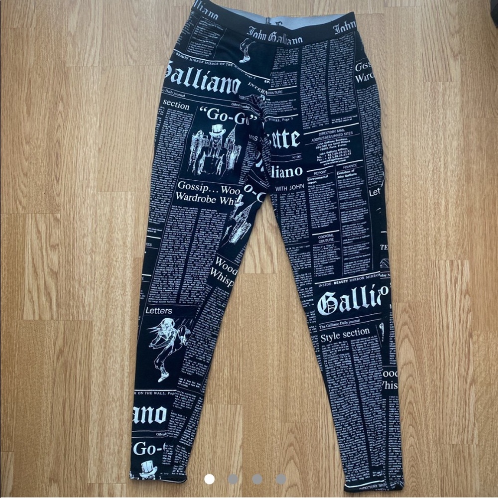 John galliano newspaper leggings black